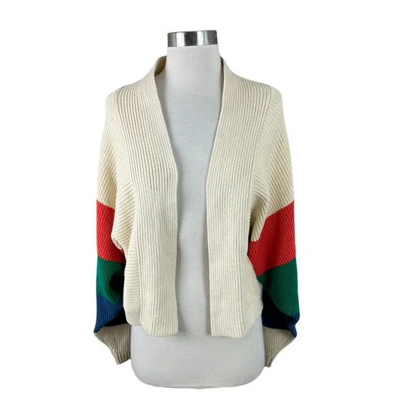 Oversized Cardigan Cabi Trio Sweater CAbi M Ivory Orange Green